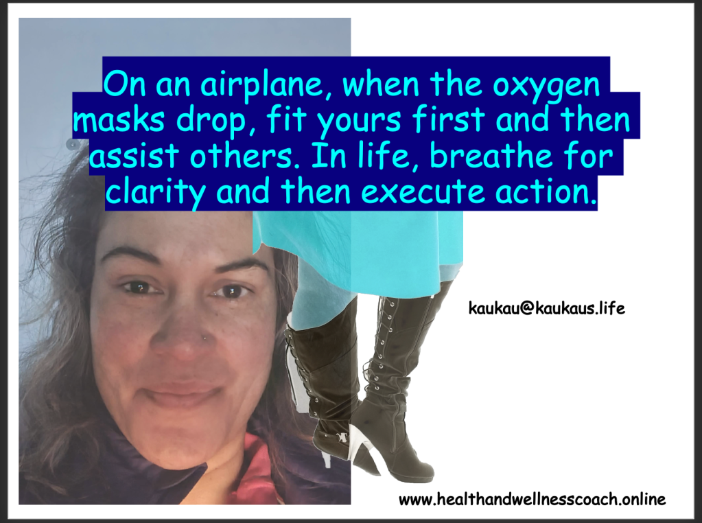 On an airplane, when the oxygen masks drop, fit yours first and then assist others. In life, breathe for clarity and then execute action. The answers we are looking for are always in the same place, within us and all we need to do is breathe to stop the thinking mind and they will appear! I spent most of my life searching for information in libraries, online, on screen and from other people. But, I always fell short of the mark. Slowly, I began to look inside my mind and I began picking apart memories and emotions that were detrimental to my life. I advise you to do the same.

Kaukau's Life
kaukau@kaukaus.Life
healthandwellnesscoach.online
+61481081084. 